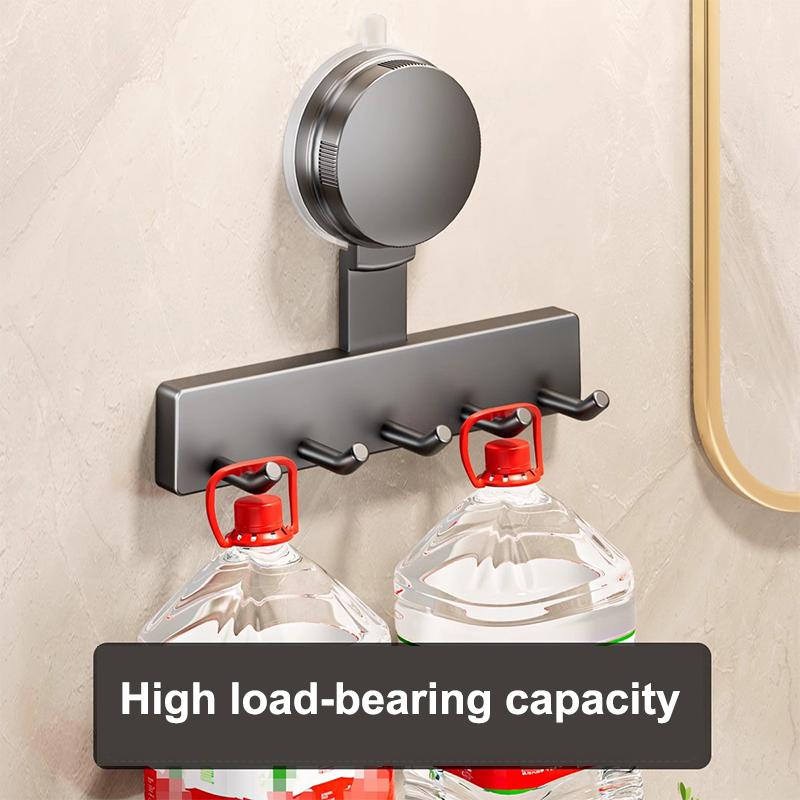 Suction Cup Hooks Punch-Free Wall Mounted Storage Rack For Coat Clothes And Towel Rack Space Saving Strong Load-Bearing Capacity