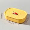 3-Compartment Cute Plastic Lunch Box Portable Detachable Fruit Salad Food Container Divided Bento Box Microwave Safe