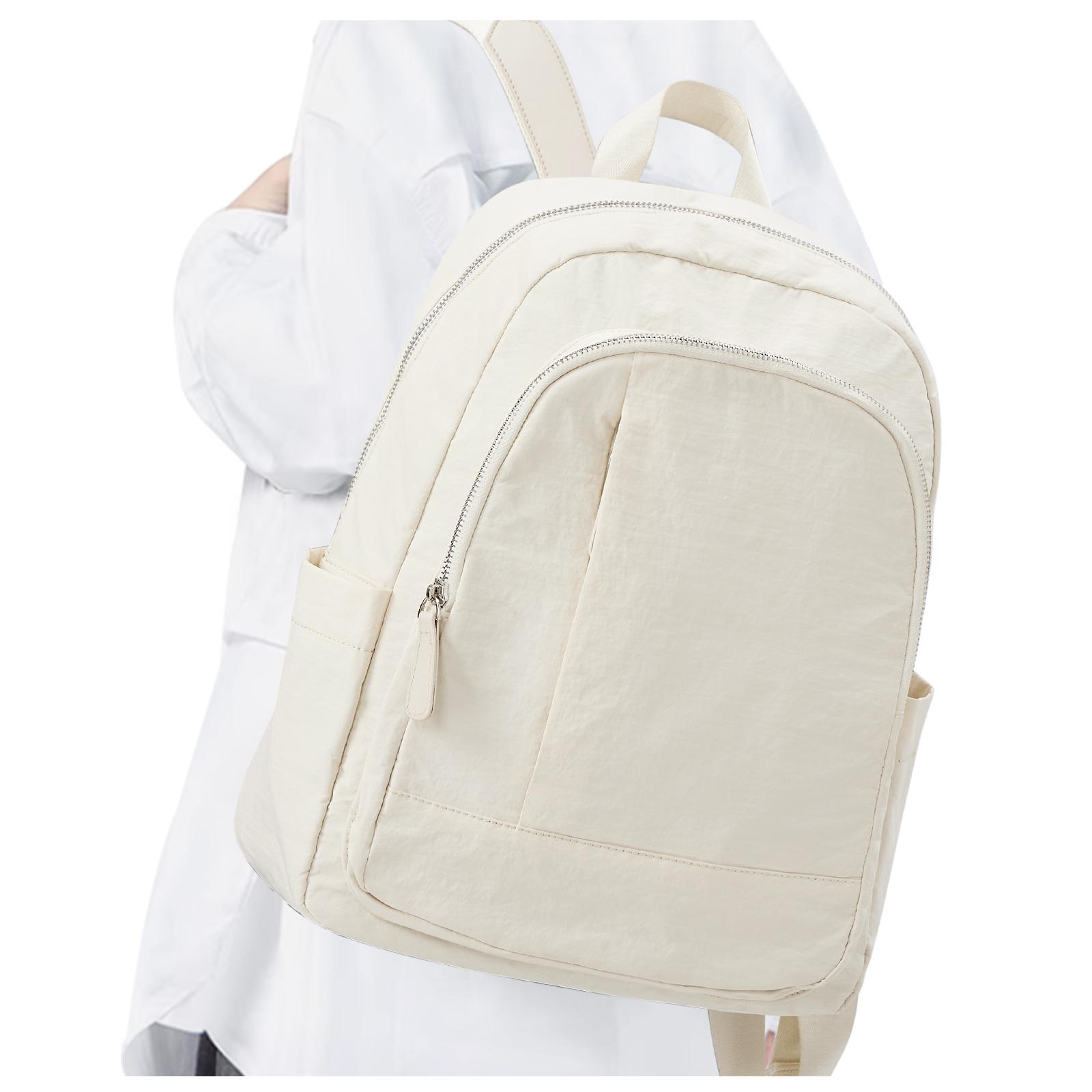 

Большая вместимость рюкзака для средней школы, водонепроницаемая нейлоновая сумка для книг, рюкзак для ноутбука в колледже, повседневный рюкзак для женщин и мужчин бежевый