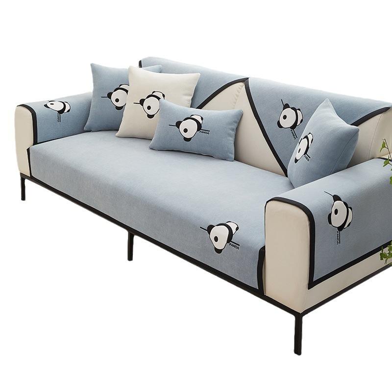 Chenille Sofa Cushion Four Seasons Universal Simple Modern Non-slip Cushion New Sofa Cover Backrest Towel Cover Panda