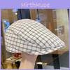 Cap Beret Fashion For Women With Grid Design And Wide Brim For Casual Outings