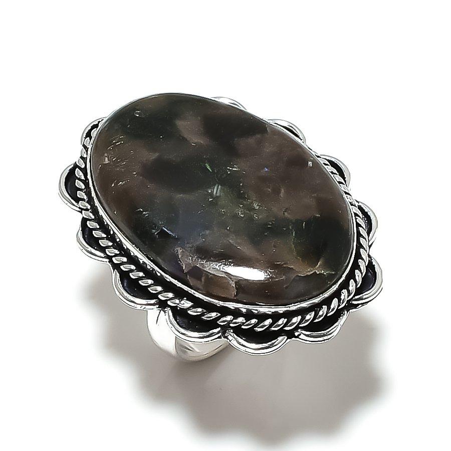 Larvikite Stone Handmade 925 Sterling Silver Jewelry Ring Size 6 p2m16