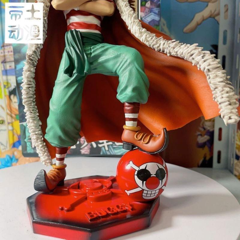 25cm Anime One Piece Buggy The Clown Action Figure Pvc Statue Model Toys No Box