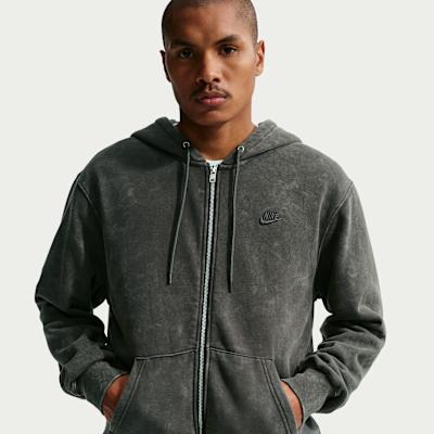 Nike Club Sweatshirts Men s Charcoal Gray/Charcoal Gray Hooded Moderat US XL