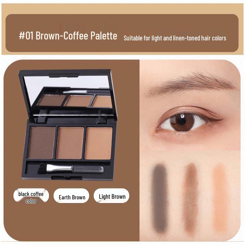Three-Color 3D Waterproof Eyebrow Powder: Smudge-Proof, Long-Lasting, Beginner-Friendly