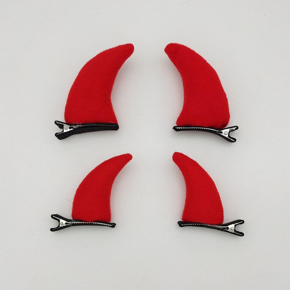 

Halloween & Christmas Red Cartoon Horn Hair Clip for Kids - Duckbill Style