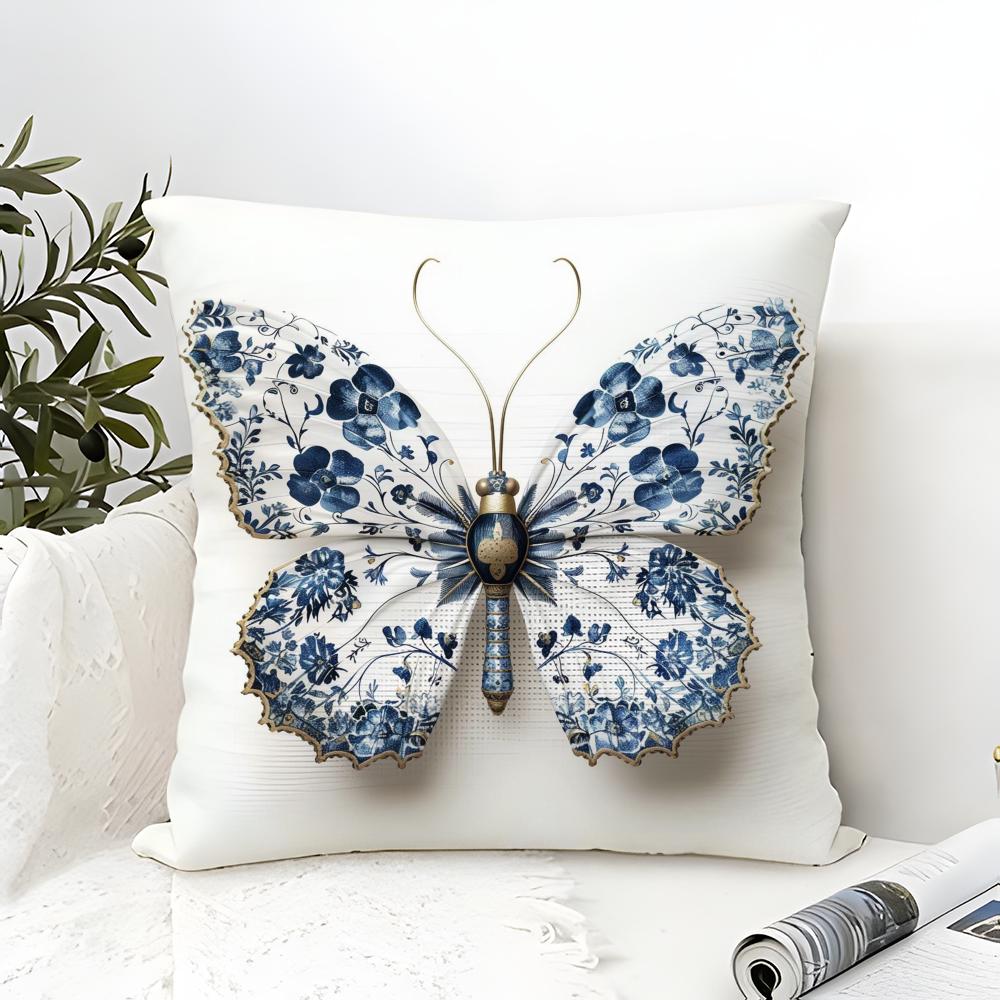 Naturally Beautiful and Elegant Butterflies Pillow Case Linen Pillow Case Sofa Home Decor Cushion Cover Cushion Cove