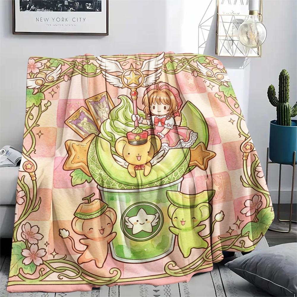 Cardcaptor Sakura Print Flannel Blanket, Ultra Soft High Quality All Seasons Warm Throw, Home Decor Cozy Blanket, Perfect Christmas Gift