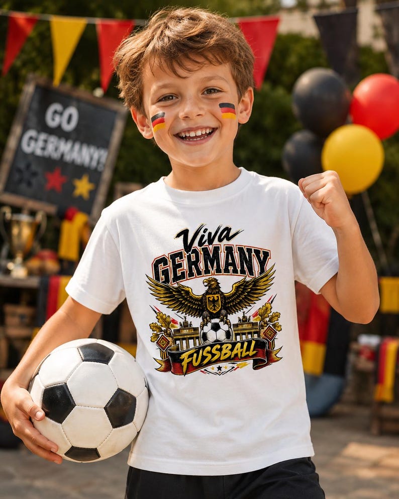 Germany Kids Soccer Shirt, Viva Germany Fussball T-Shirt, German Football Kids Tee, Germany Fan Shirt, World Cup Soccer Outfit for Boy Girl 160
