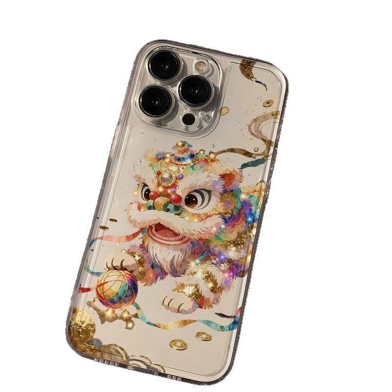 New Year Colorful Chinese Lion iPhone 17/16/15/14 Pro Case – Space Protector