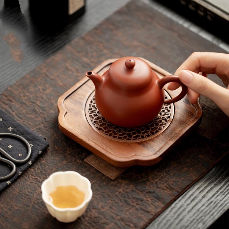 Small Walnut Wood Window Grille Dry Bubble Tea Tray