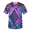 Summer Men's 3D Printed Crew Neck T-Shirt Fashion Versatile Trend Casual Breathable