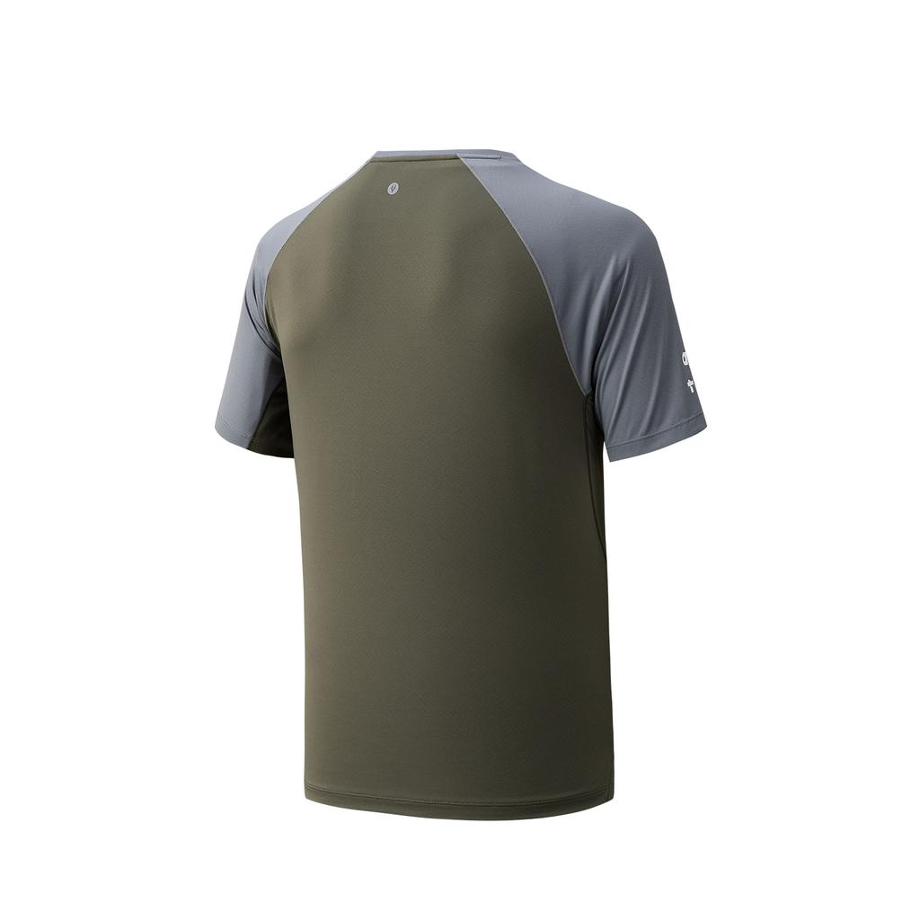 Anta Mens Short Sleeve Knitted T-Shirt Summer 2026 Men tops Gray Green 952625110-1
