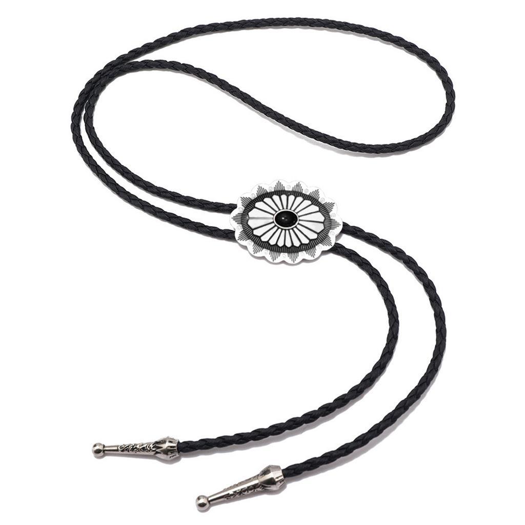 Elegant Bolo Tie with Engraved Pendant Cowboy Celts Necktie Western Necklace Cool Bola Tie Western Cowboy Costume
