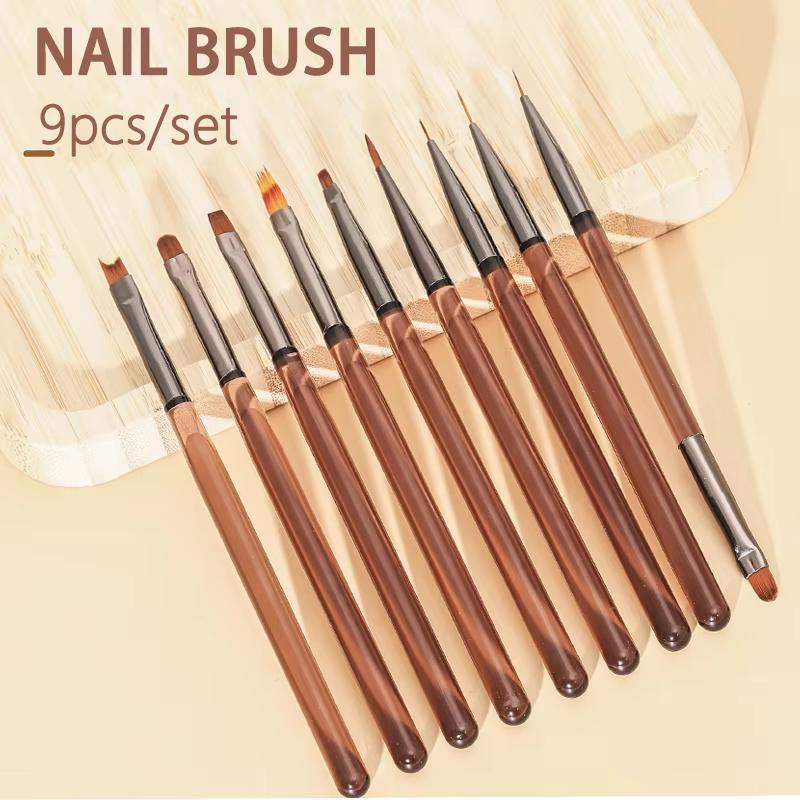 

9Pcs/Set Nail Brushes UV Gel Nail Brush Liner Acrylic For Nail Art Design DIY Painting Pen Nails Tip Display Drawing Brush Tools