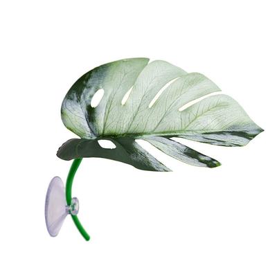 1/4PCS Green Leaf Betta Fish Rest Suction Cup Simulated Lotus Floating Bed Aquarium-Safe Fighting Perch
