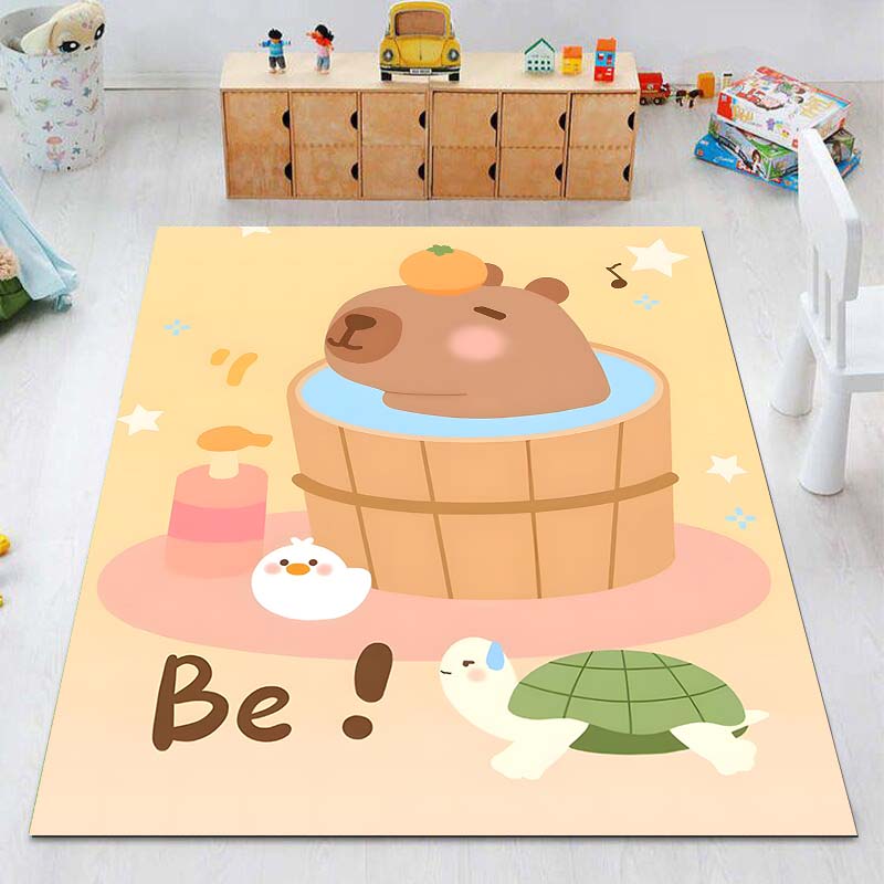 New Cute Capybara Cartoon Print Rug Carpets for Bedroom Living Room Sofa Mat Door Mat Dressing Room Rugs for Gifts