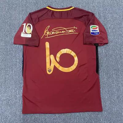 Retro AS Roma 2017-18 Home Jersey 10 Totti Farewell Match Commemorative Soccer Shirt Men Women