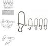 Premium Stainless Steel Fishing Fastlock Needle Swivels Snap Duo-lock Hooks Tackle Set Of 100