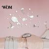 Non Damaging Wall Stickers for Home 1 Set Marine Life Decals, Acrylic Mirror Fish Conch Stickers, Self Adhesive Ocean Theme Decor Waterproof