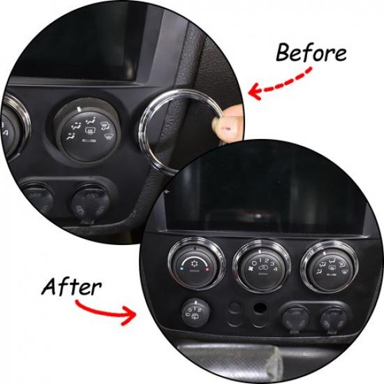 Chrome Alloy Car Air Condition Button Ring Cover Trim For Hummer H3 2005-2009