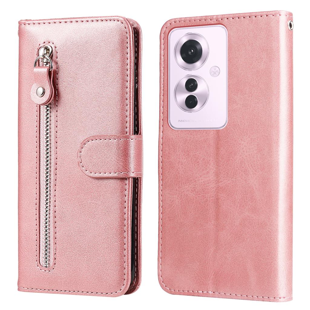 For Oppo Reno11 F 5G/F25 Pro 5G Case Zipper Pocket Calf Texture Leather Wallet Phone Cover