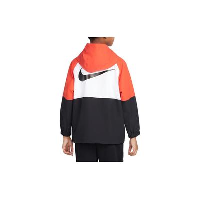 Colorblock Logo Zip-Up Kapuzenjacke Kinderjacken Schwarz FJ5209-010