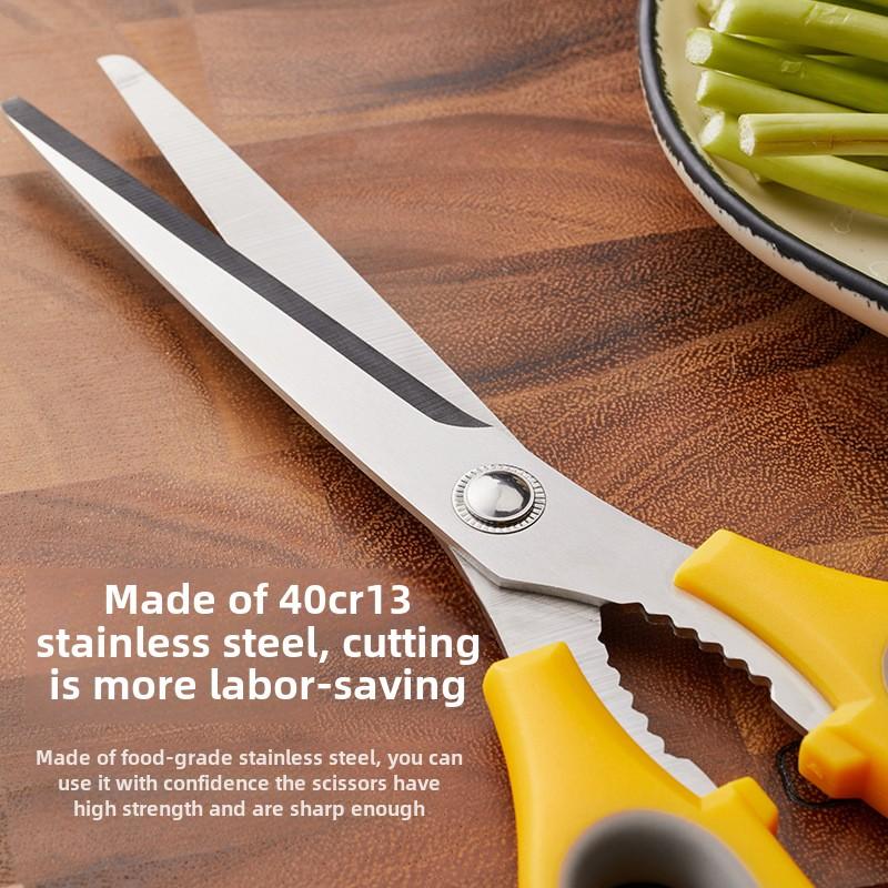 Stainless steel barbecue scissors for chicken cutlet and steak, kitchen multi-function food scissors