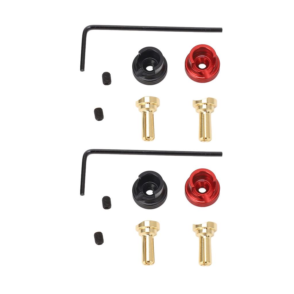 4PCS RC Battery Heatsink Plugs Grips Set Aluminum 4.0mm Banana Plug Connectors Grips Mount for Off