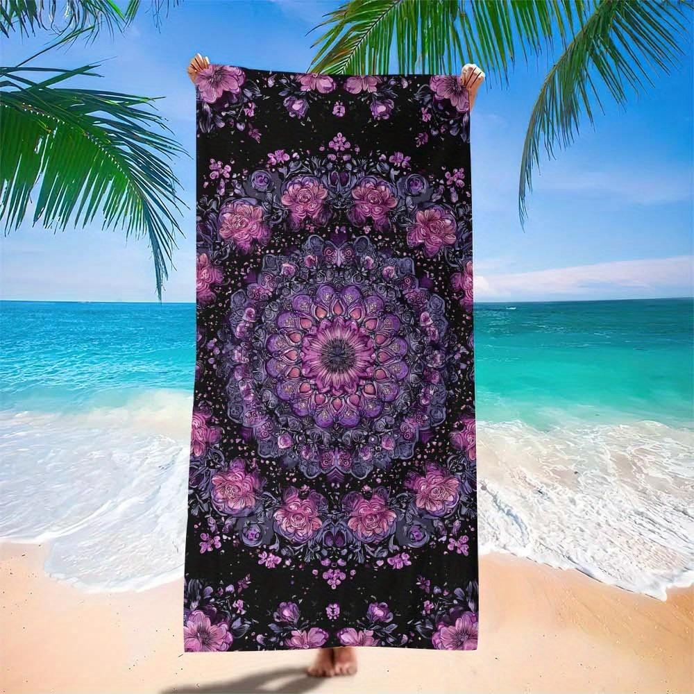 1 Stück Mandala Strand-Mikrofaser-Schal blumige Rose leicht vielseitig ultimatives Sommeraccessoire exotischer Wandteppich Sarong Wickeltuch