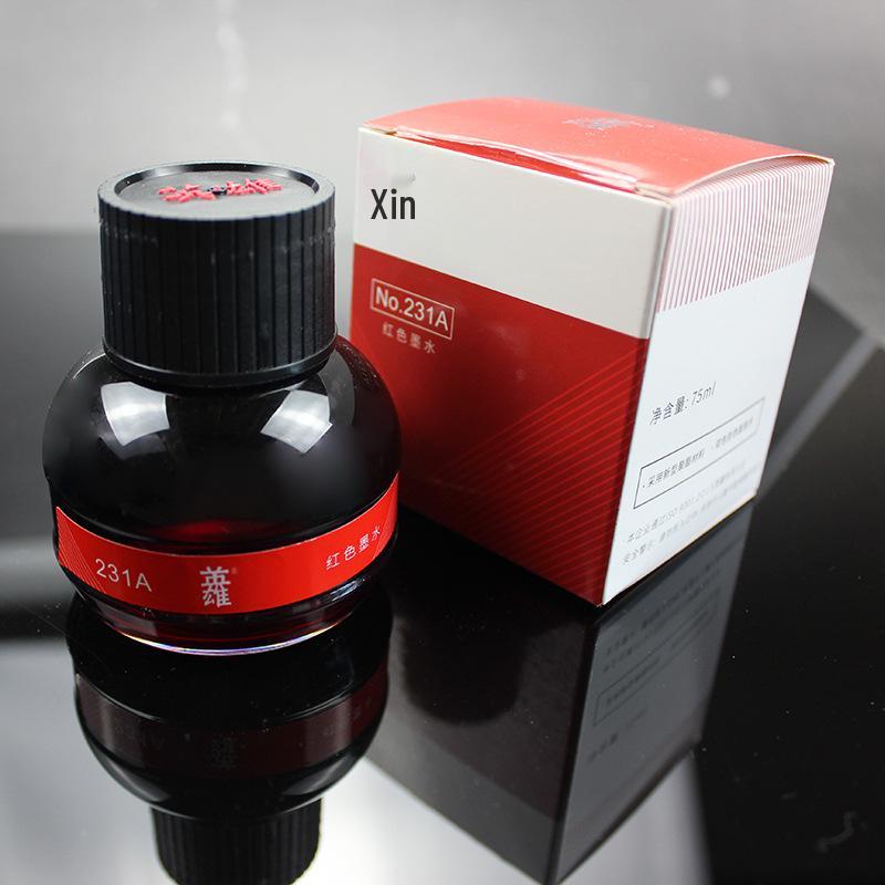 Hero Ink Set: 231A Red, 232A Blue-Black, 233A Pure Blue, 234A Black Carbon, 70ml Fountain Pen Ink.