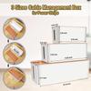 Cable Management Box, Cable Storage Box, Dustproof Wire Storage Box, Plastic Storage Box with Bamboo for TV Wires, USB Hub