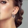 Zircon Sun Moon Earrings Elegant Earring Pendant Fashion Silver Hoop Earrings  Jewelry Accessories