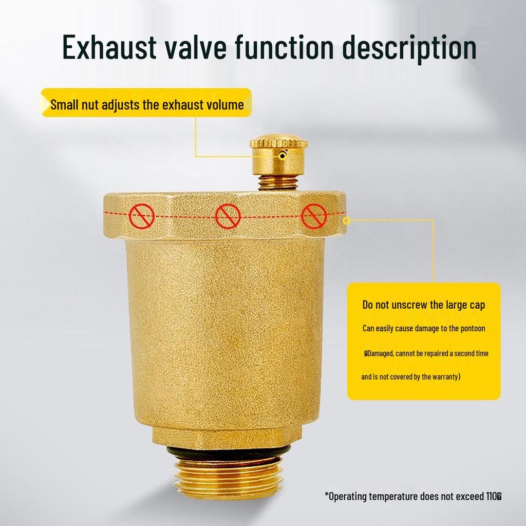 Copper Auto Air Vent Radiator Bleed Valve for Central Heating and Floor Heating Manifold (DN25).
