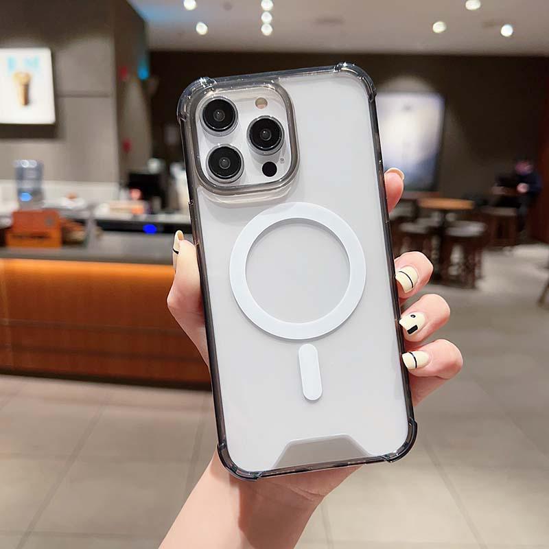 Apple 17ProMax Manyetik Şeffaf Kılıf: iPhone Air Köşe Hava Yastıklı Düşmeye Dayanıklı Akrilik