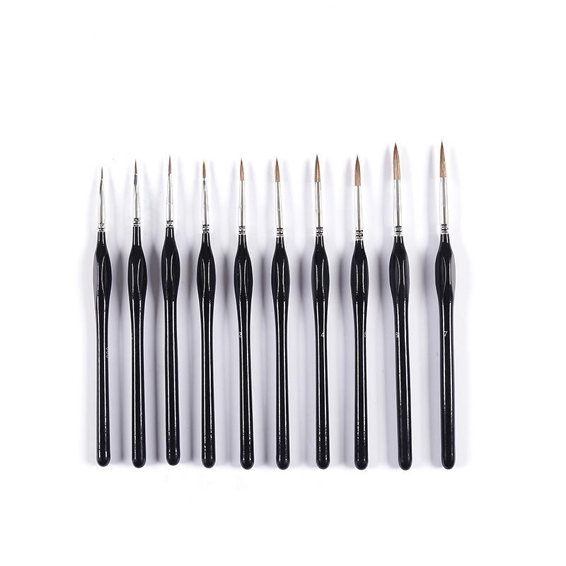 Custom Wear-Resistant Elastic Precision Brush for Line Drawing and Oil Painting with Triangular Handle and Wolf Hair