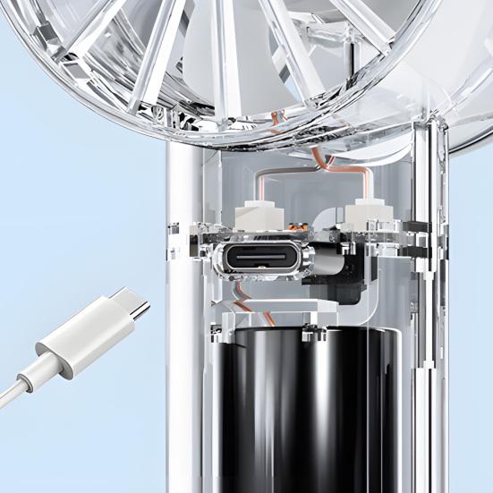 Portable Handheld Fan Rechargeable Cooling Fan Battery Operated Personal Fan with 3-Speed Adjustable