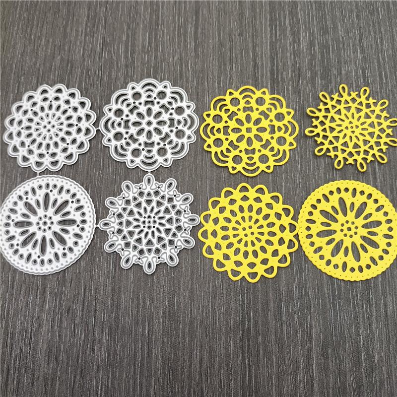 4 stk blonder sirkel metall skjærematriser for scrapbooking fotoalbum DIY Craft dies for julepapir kort kutte dies