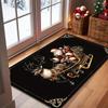 Merry Christmas Welcome Doormat Buffalo Plaid Santa Snowflake Non Slip Floor Mat For Indoor Entrance Xmas Home Decoration