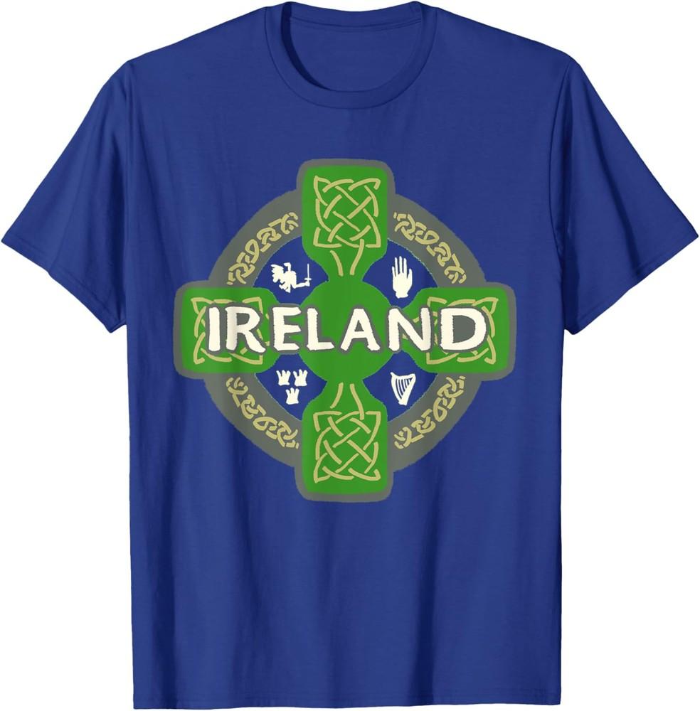 Ireland St Patrick Day Celtic Cross Green Cool Design Unisex T-shirt XL