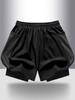 Women's Summer Quick-Dry Breathable Yoga Shorts with Faux Two-Piece Design