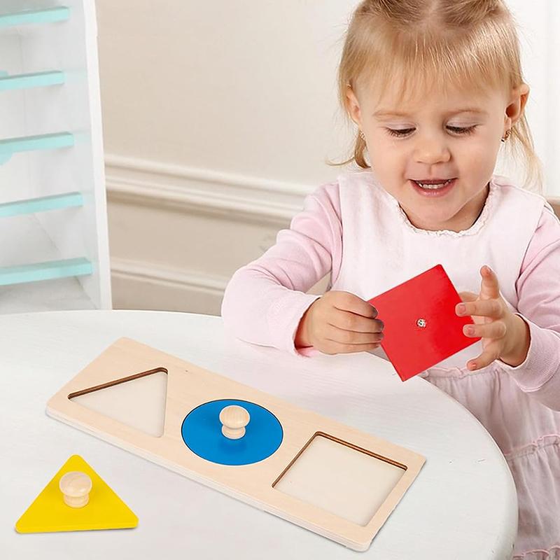 Дерев'яна дошка для співставлення форм та кольорів, ручна подряпина, Монтессорі, дитяча головоломка, геометрична, раннє навчання, когнітивні іграшки TMZ