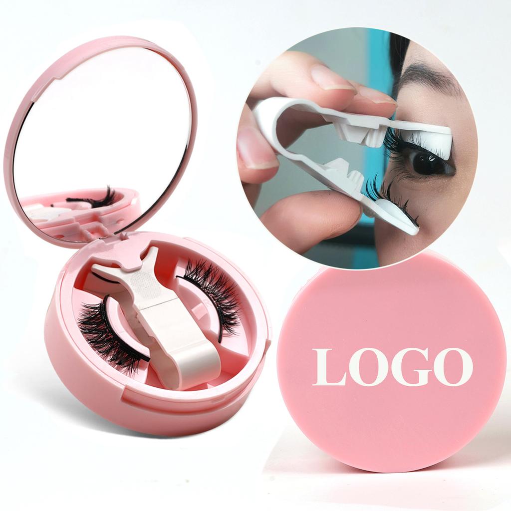 Magnet Lash, Reusable Wispy Faux Mink Strip Lashes Kit With Portable Mirror Case & Applicator, Custom Logo Magnet Lash