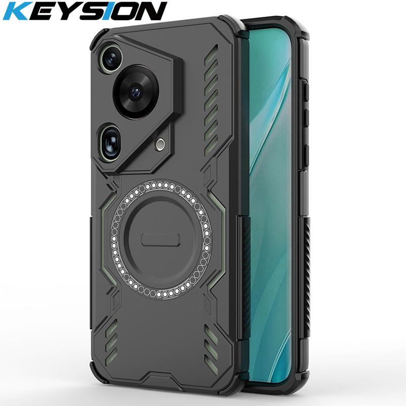 KEYSION Hollow Heat Dissipation Case for Huawei Pura 70 Pro+ Magnetic Cooling Shockproof Phone Cover for Huawei Pura 70 Ultra