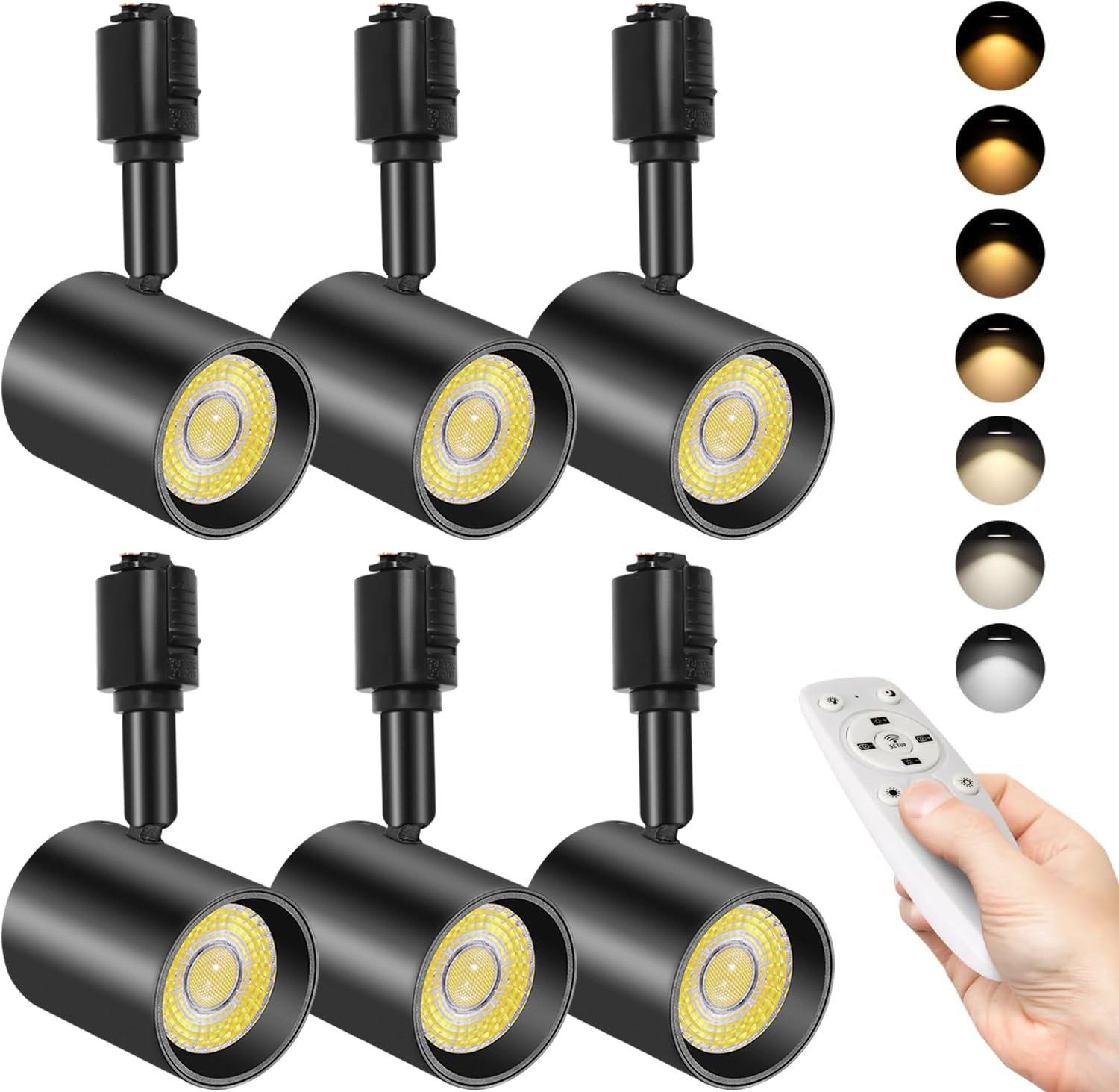 

TuyuBEE Stepless Dimmable and Color-Adjustable Duct Rail Spotlight with Remote Control, 10W Integrated LED Light (85W Equivalent), Bright Rail Light,