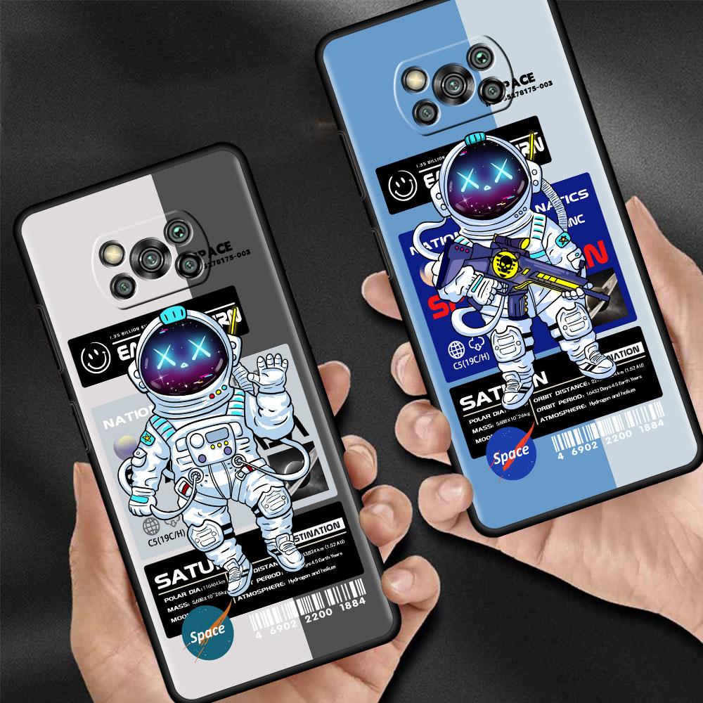 Fashion Cool Astronaut Case For Xiaomi Mi Poco X3 Pro X4 NFC F3 GT M3 M4 F4 F1 11 Lite 5G NE 11T 10T 9T 12 12X Soft Phone Cover