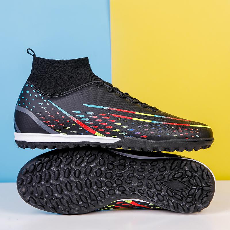 Soccer shoes,TF and FG,multiple colors available,unisex,fully comfortable and durable. Above the ankle but not to the knee