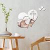 Set Of 5 Acrylic Mirror Heart Decorative Heart Stickers Set Silver