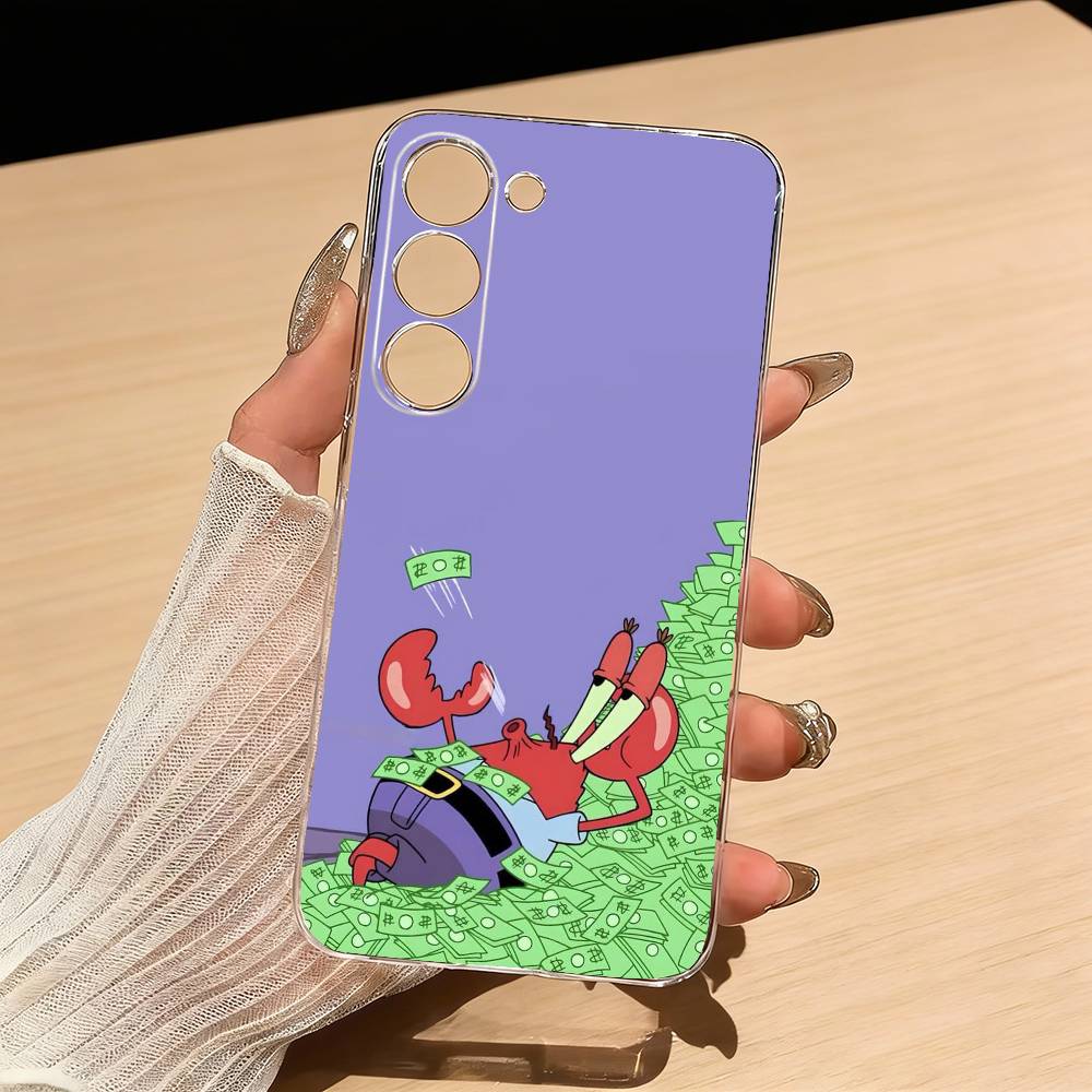 

Animation S-Sponge Funny B-Bob Phone Case For Samsung S25,S24,S21,S22,S23,S30,Ultra,S20,Plus,Fe,Lite Transparent Cover Samsung S25