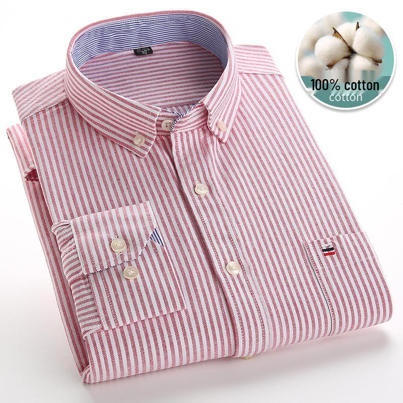 

Men s 100% Cotton Plaid Oxford Long Sleeve Casual Business Shirt Size 38 (90-110 jin)